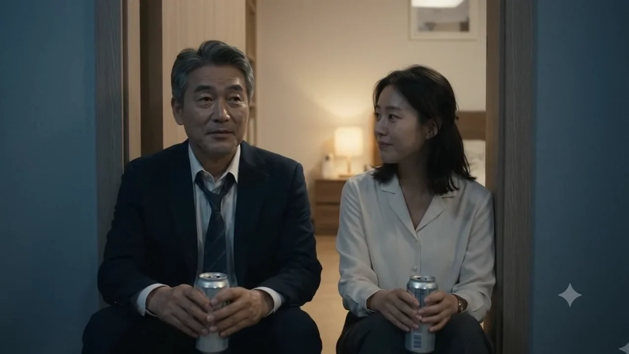 똑똑 AI 콘셉트 필름에서 아버지와 딸이 대화를 나누는 장면